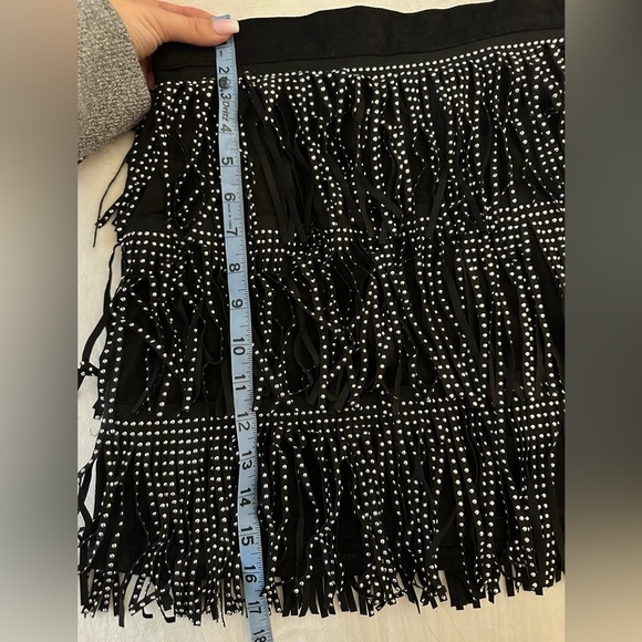 HONEY Studded Fringe Mini Skirt - Picture 4 of 7
